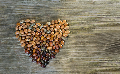 Heart made of beans