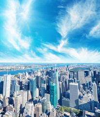 Aerial view of Manhattan skyline