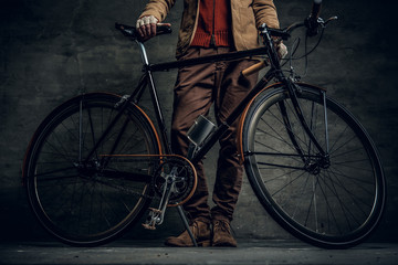 Fototapeta na wymiar Single speed hipster's bicycle.