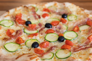 Closeup detail of Pizza Italiana