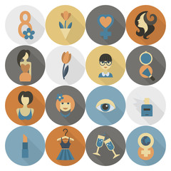 Womans Day Icon Set