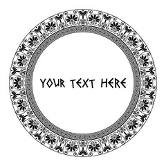 Greek round frame in black color.