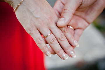 Wedding. The exchange of rings.