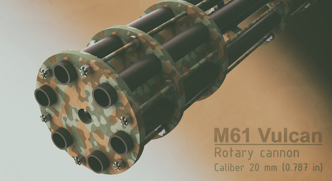 3D Model M61 Vulcan rotary cannon