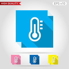 Thermometer icon. Button with thermometer icon. Modern UI vector.