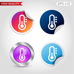 Thermometer icon. Button with thermometer icon. Modern UI vector.