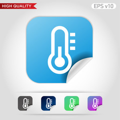 Thermometer icon. Button with thermometer icon. Modern UI vector.