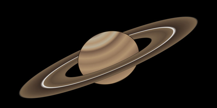 Brown planet with rings