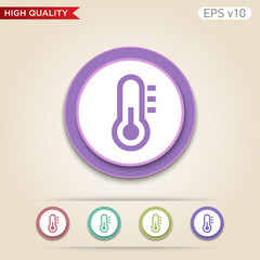 Thermometer icon. Button with thermometer icon. Modern UI vector.