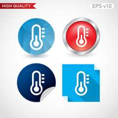 Thermometer icon. Button with thermometer icon. Modern UI vector.