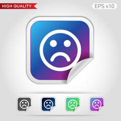 Bad smile icon. Button with bad smile icon. Modern UI vector.
