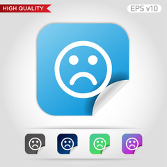 Bad smile icon. Button with bad smile icon. Modern UI vector.