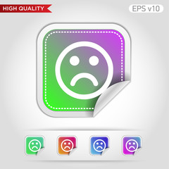 Fototapeta premium Bad smile icon. Button with bad smile icon. Modern UI vector.