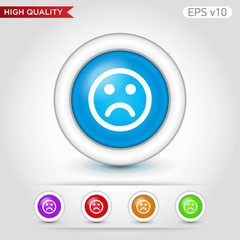 Bad smile icon. Button with bad smile icon. Modern UI vector.