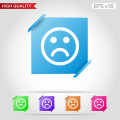 Bad smile icon. Button with bad smile icon. Modern UI vector.