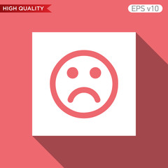 Bad smile icon. Button with bad smile icon. Modern UI vector.