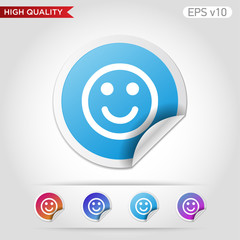 Smile icon. Button with smile icon. Modern UI vector.