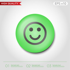 Smile icon. Button with smile icon. Modern UI vector.