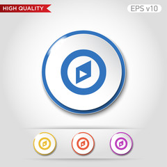 Obraz premium Compass icon. Button with compass icon. Modern UI vector.