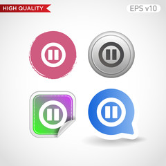 Pause icon. Button with pause icon. Modern UI vector.