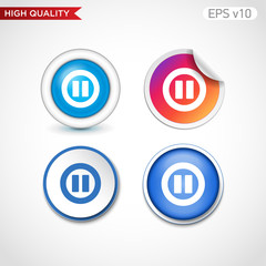 Obraz premium Pause icon. Button with pause icon. Modern UI vector.