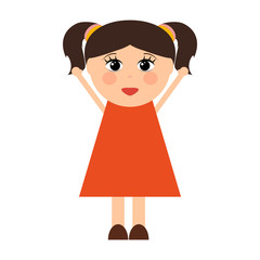 Happy cartoon girl