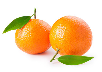 tangerines isolated on white background