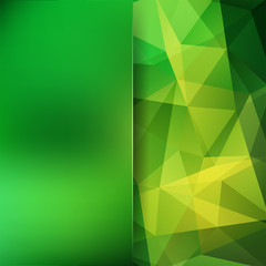 Abstract mosaic background. Blur background. Triangle geometric background. Design elements. Vector illustration. Green, yellow colors.