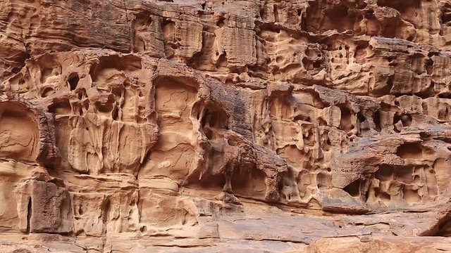 Beautiful rock in Wadi Rum desert in Hashemite Kingdom of Jordan