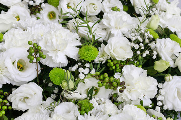 Flower background with eustoma, carnation and chrysanthemum flow