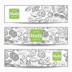 various nuts banners