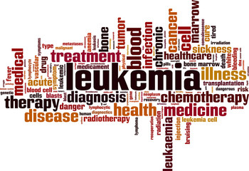 Leukemia word cloud concept. Vector illustration