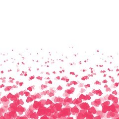 Falling random hearts. Background from different red hearts for