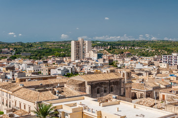 Panoramic view of the Noto city in Sicily