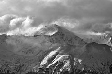 Winter mountains with clouds - Tatra mountains - Poland - obrazy, fototapety, plakaty
