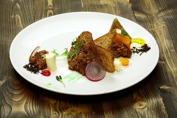 Delicious snack or cold dish
