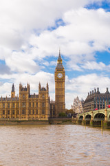 Fototapeta na wymiar Big Ben and Houses of Parliament, London, UK, portrait