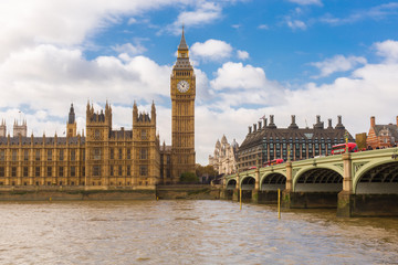 Fototapeta na wymiar Big Ben and Houses of Parliament, London, UK landscape