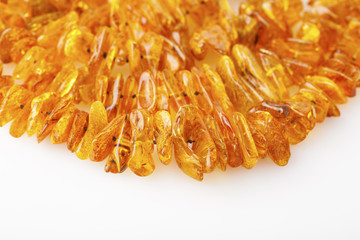 Amber necklace background texture