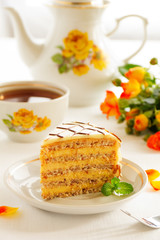 Esterhazy homemade cake with physalis.