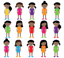 Collection of Cute and Diverse Vector Format Female Students or Graduates