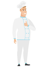 Chef cook giving thumb up vector illustration.