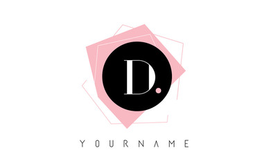 D Letter Pastel Geometric Shaped Logo Design.