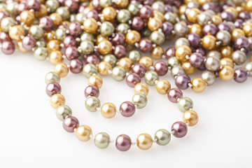 Colorful necklaces isolated on white