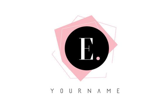 E Letter Pastel Geometric Shaped Logo Design.