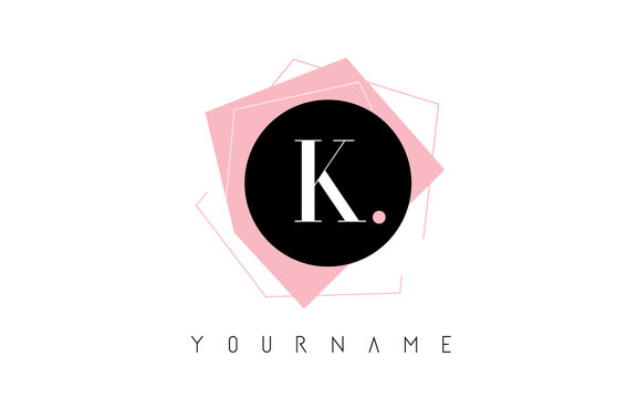 K Letter Pastel Geometric Shaped Logo Design.