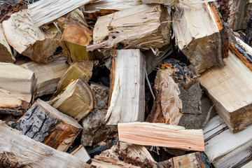 View at firewood wood