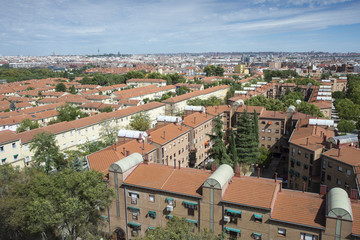 Fototapeta na wymiar Views of Madrid City, Spain, from Carabanchel district. It is in the south western suburbs of Madrid