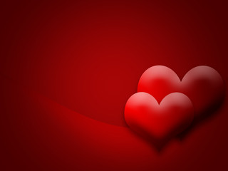 valentine hearts on red background 