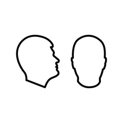 Human head linear vector icon